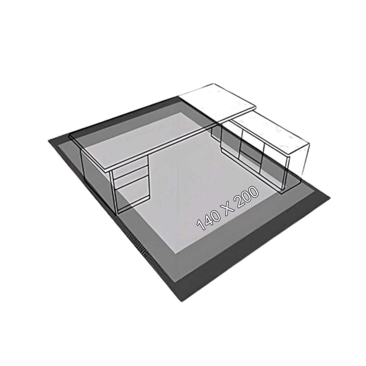 CRUSEC - Alfombra Liviana 3d Moderna Para Sala De Estar 140 X 200 Cm Azul