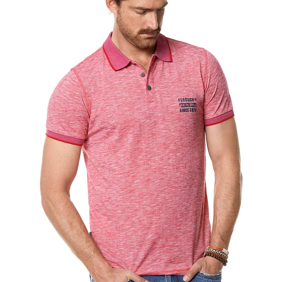 FEROUCH - Polera Polo Iowa Bordeaux Rojo Ferouch