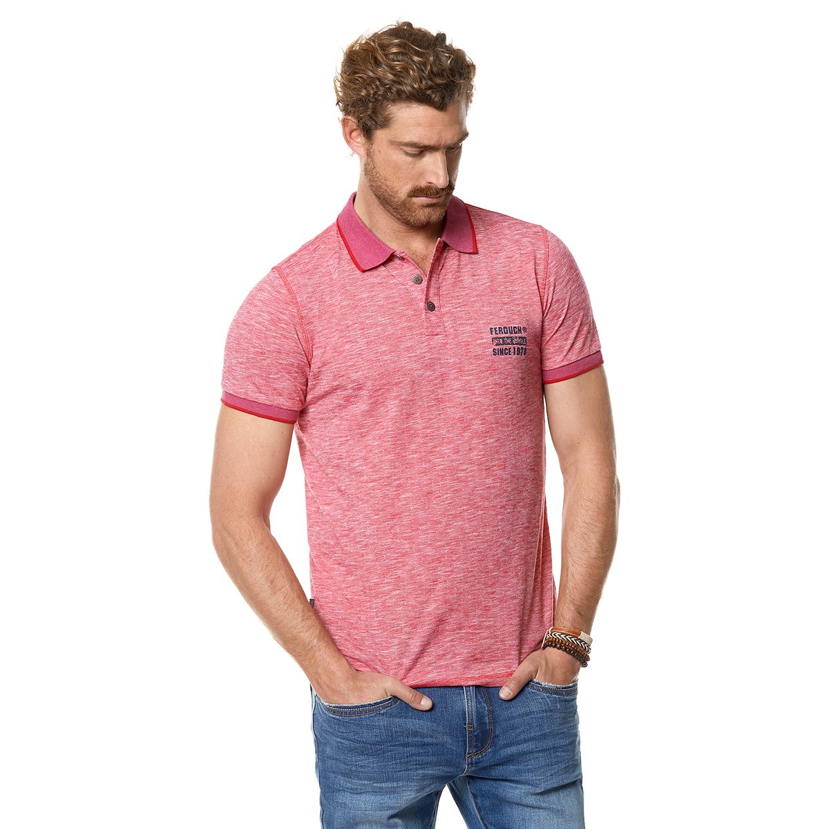 FEROUCH - Polera Polo Iowa Bordeaux Rojo Ferouch