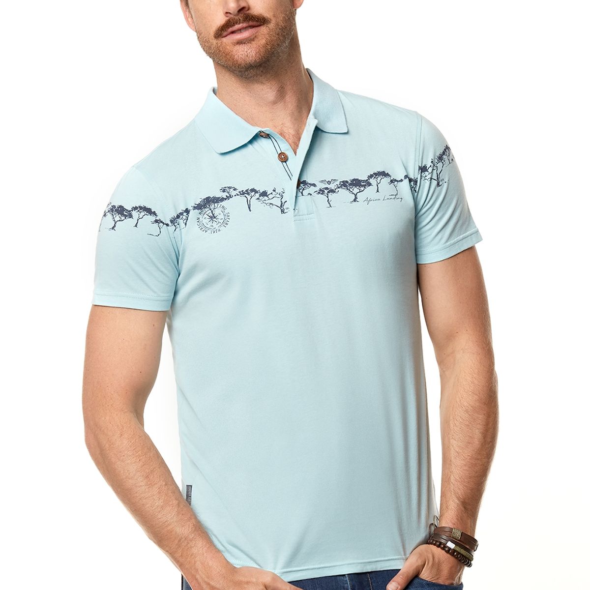 FEROUCH - Polera Polo Wisconsin Celeste Ferouch