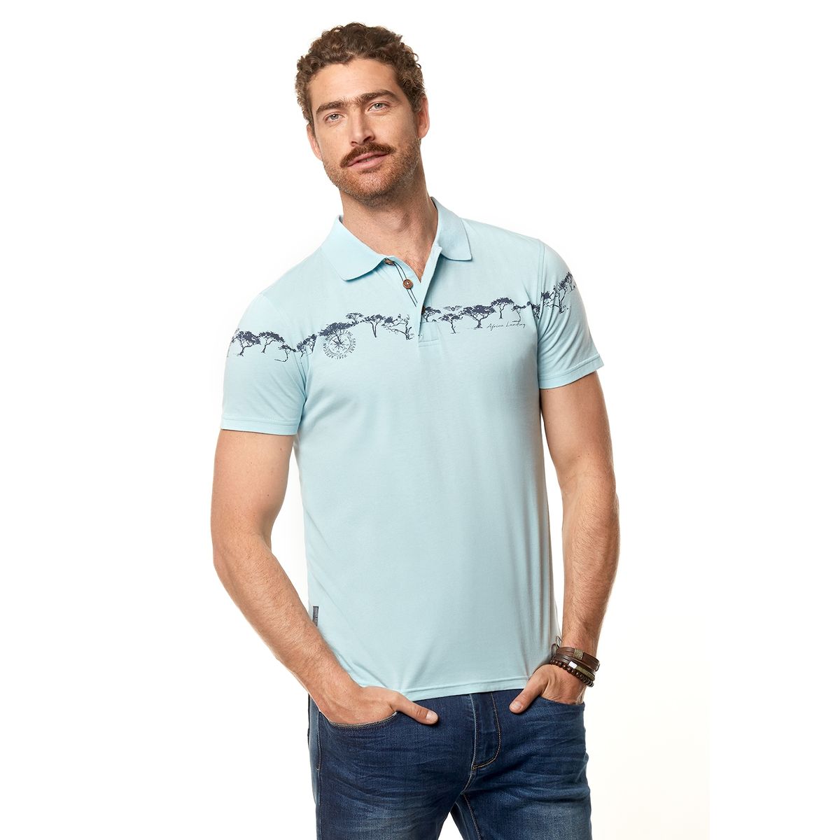 FEROUCH - Polera Polo Wisconsin Celeste Ferouch