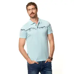 FEROUCH - Polera Polo Wisconsin Celeste