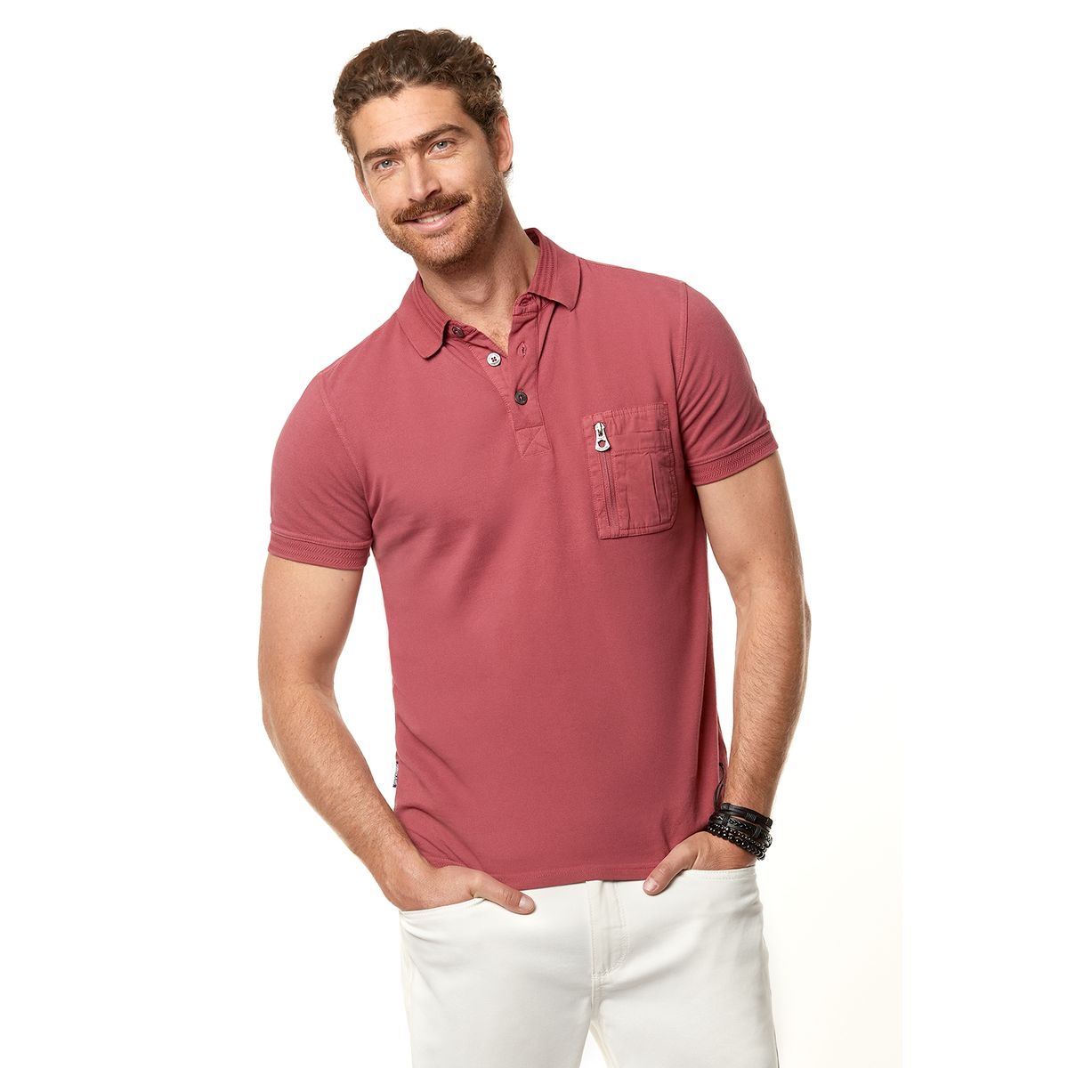 FEROUCH - Polera Polo Louisiana Rojo Ferouch
