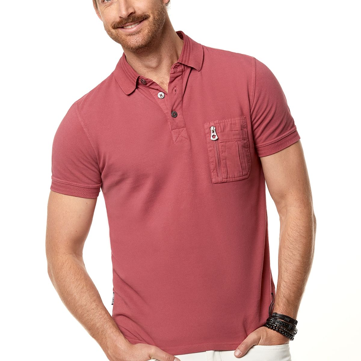 FEROUCH - Polera Polo Louisiana Rojo Ferouch