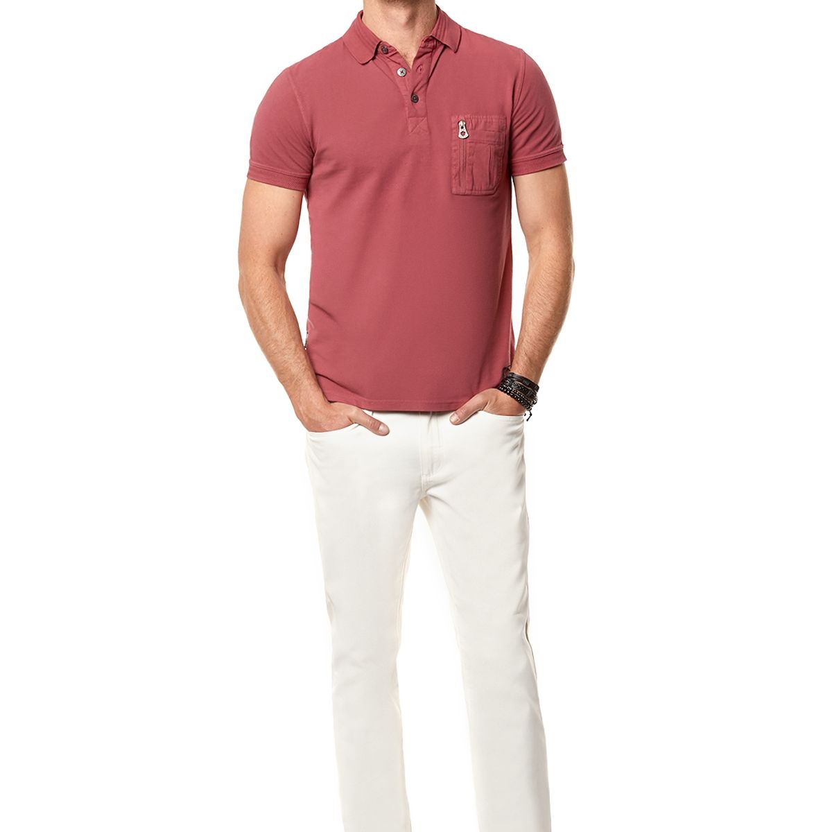 FEROUCH - Polera Polo Louisiana Rojo Ferouch