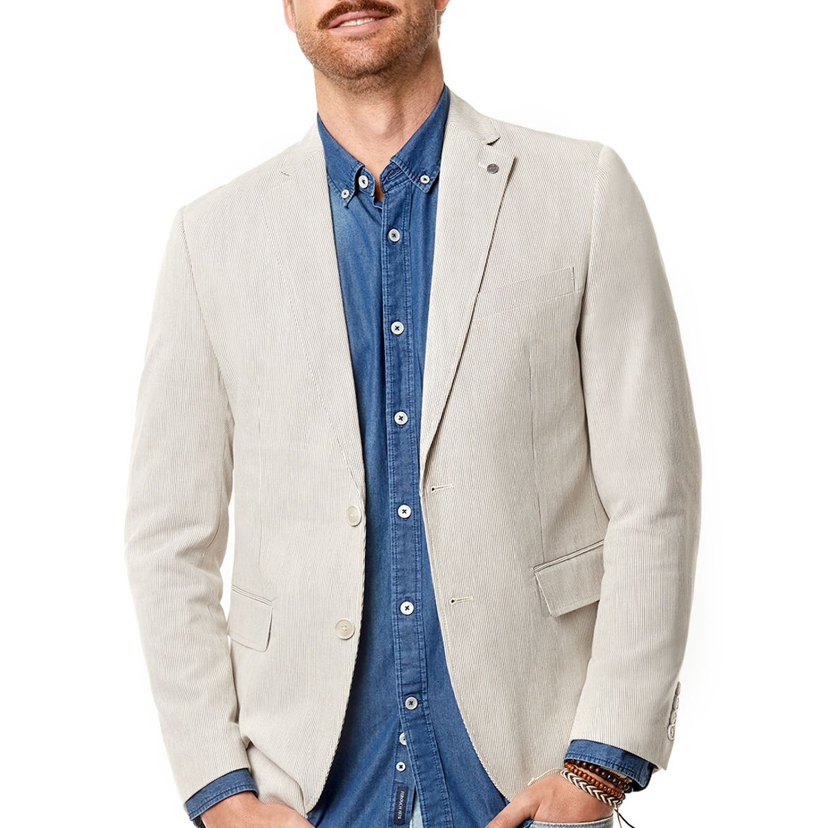 FEROUCH - Blazer Striped Beige Ferouch