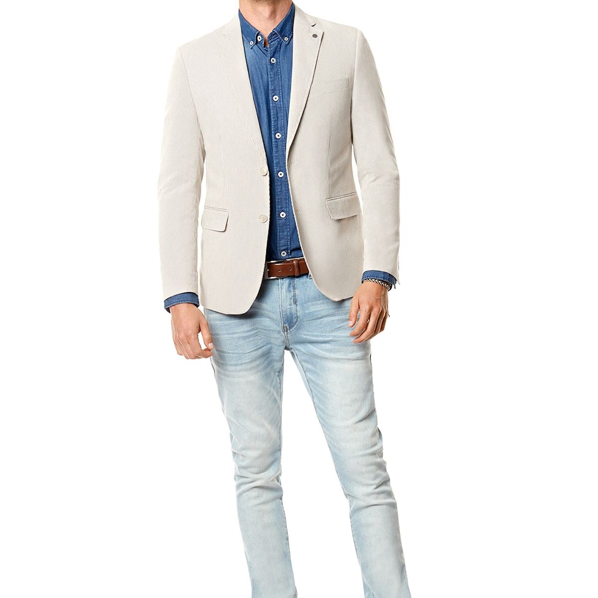 FEROUCH - Blazer Striped Beige Ferouch