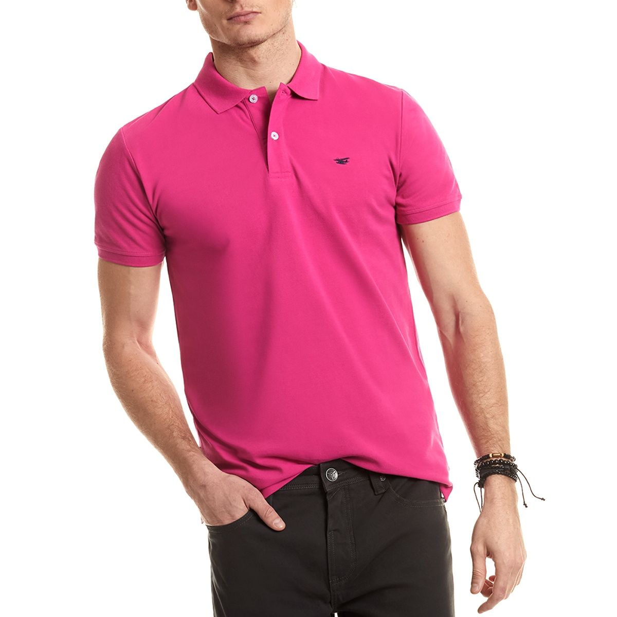 FEROUCH - Polera Polo Básica Rosado Ferouch