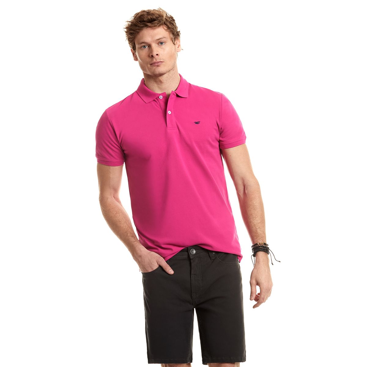 FEROUCH - Polera Polo Básica Rosado Ferouch