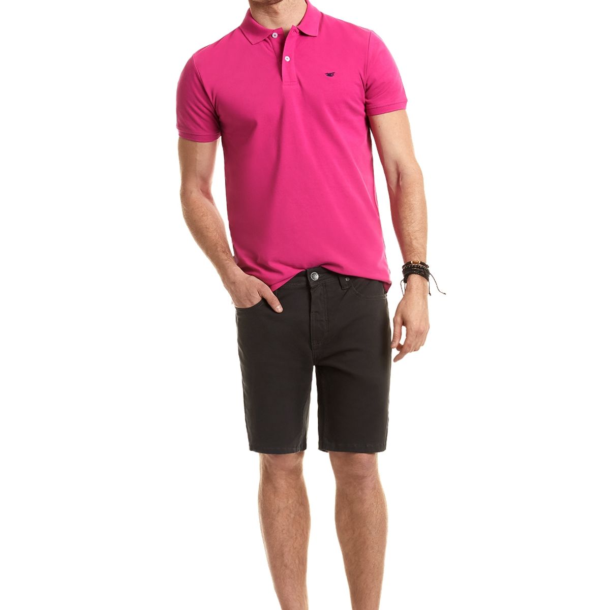 FEROUCH - Polera Polo Básica Rosado Ferouch