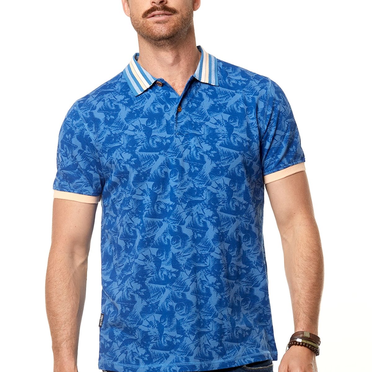 FEROUCH - Polera Polo Hawaii Celeste Ferouch