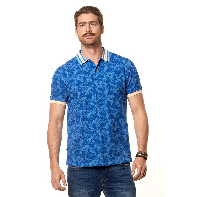 FEROUCH - Polera Polo Hawaii Celeste Ferouch