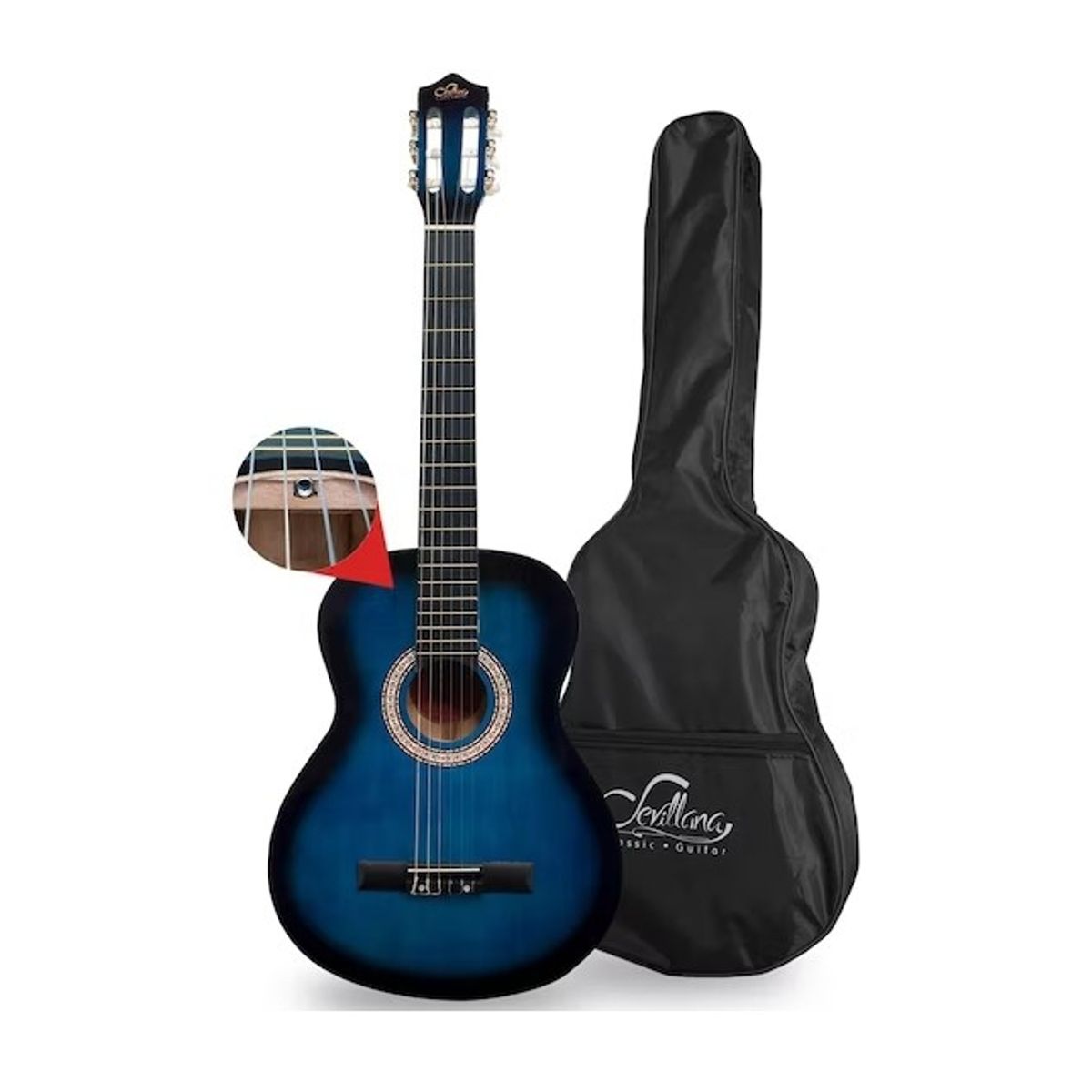 SEVILLANA - Guitarra Sevillana 39 Pulgadas con Funda.