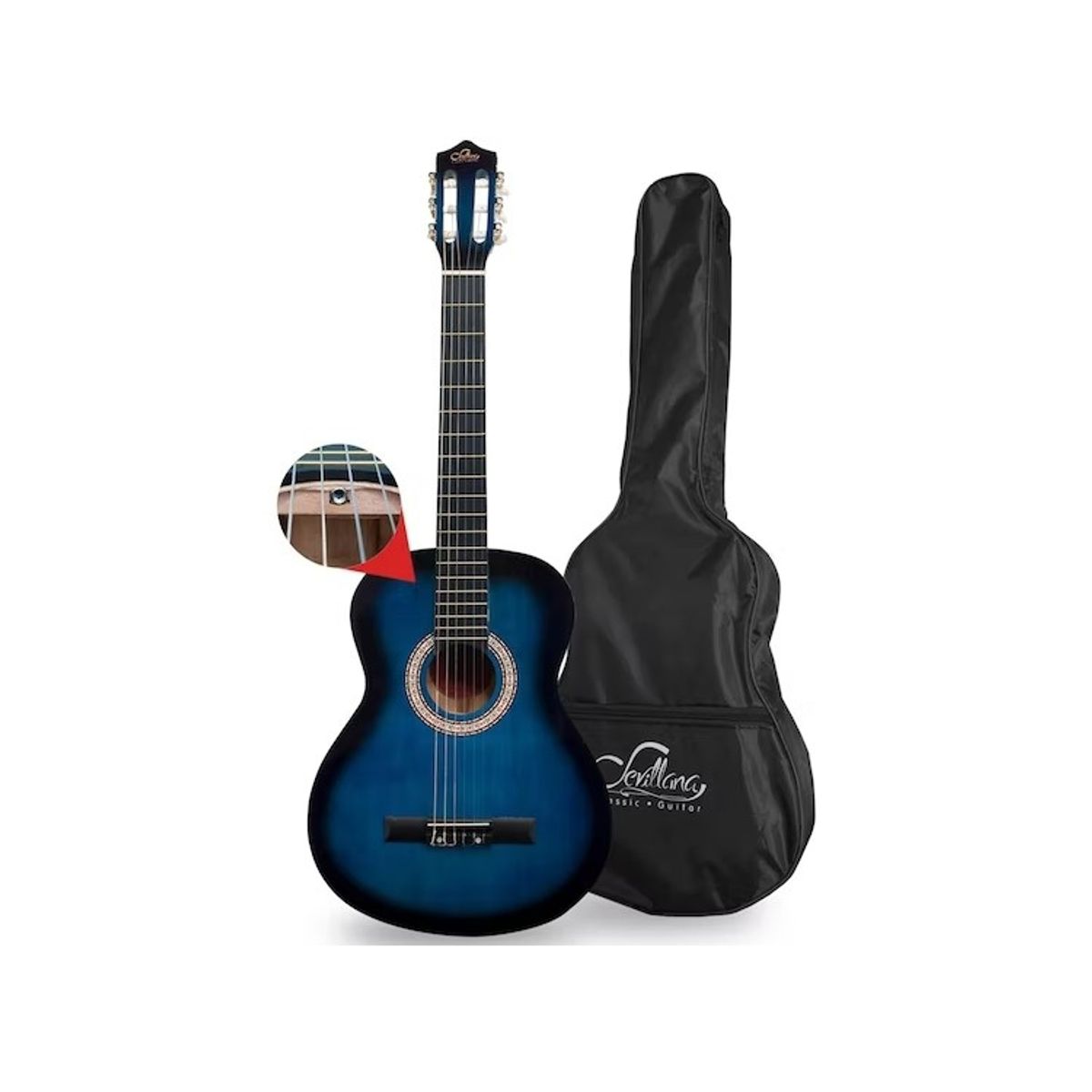 SEVILLANA - Guitarra Sevillana 39 Pulgadas con Funda.