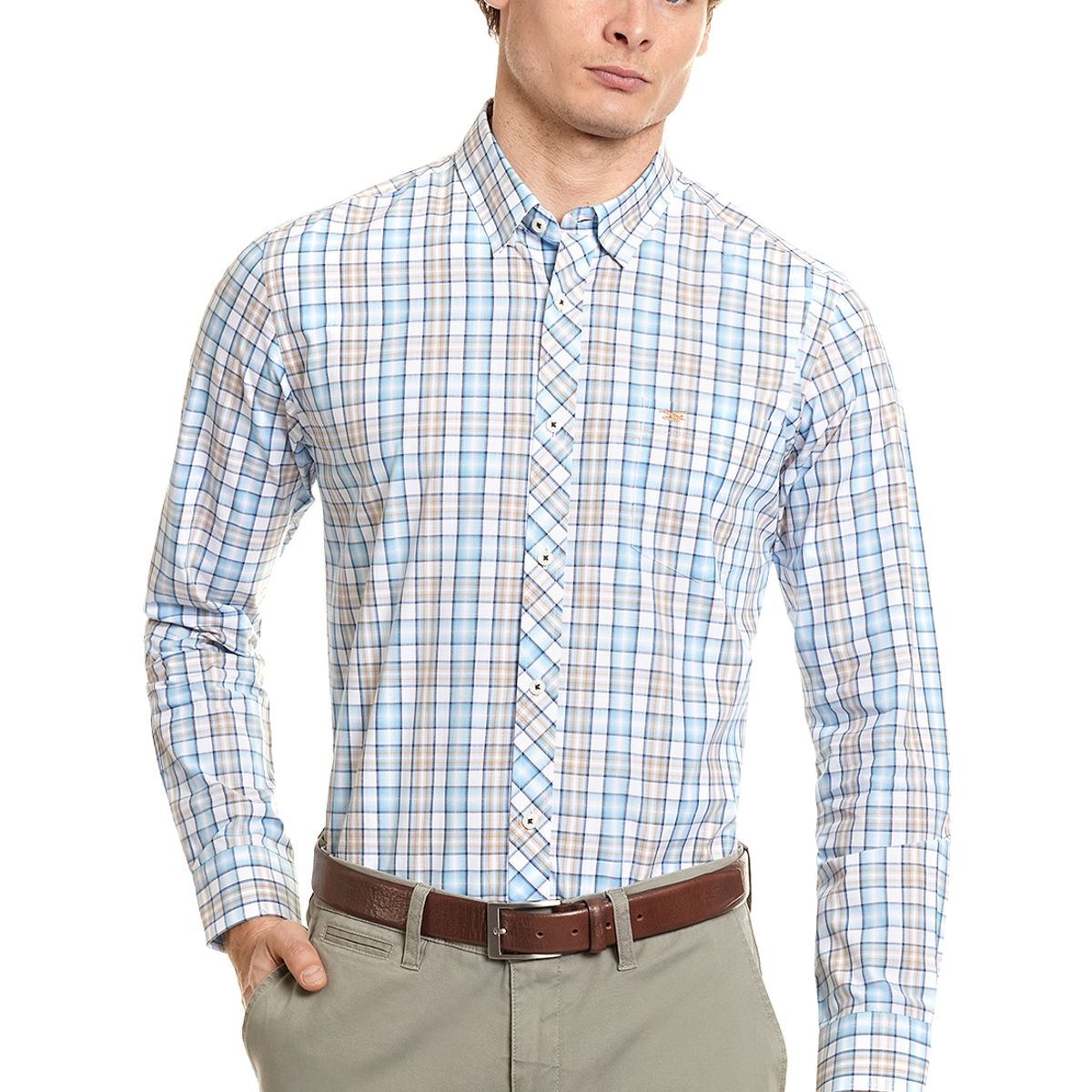 FEROUCH - Camisa Checkered Fontana Celeste Ferouch