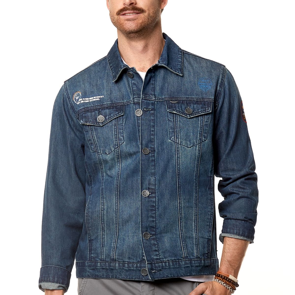 FEROUCH - Chaqueta Denim Con Parche Azul Ferouch