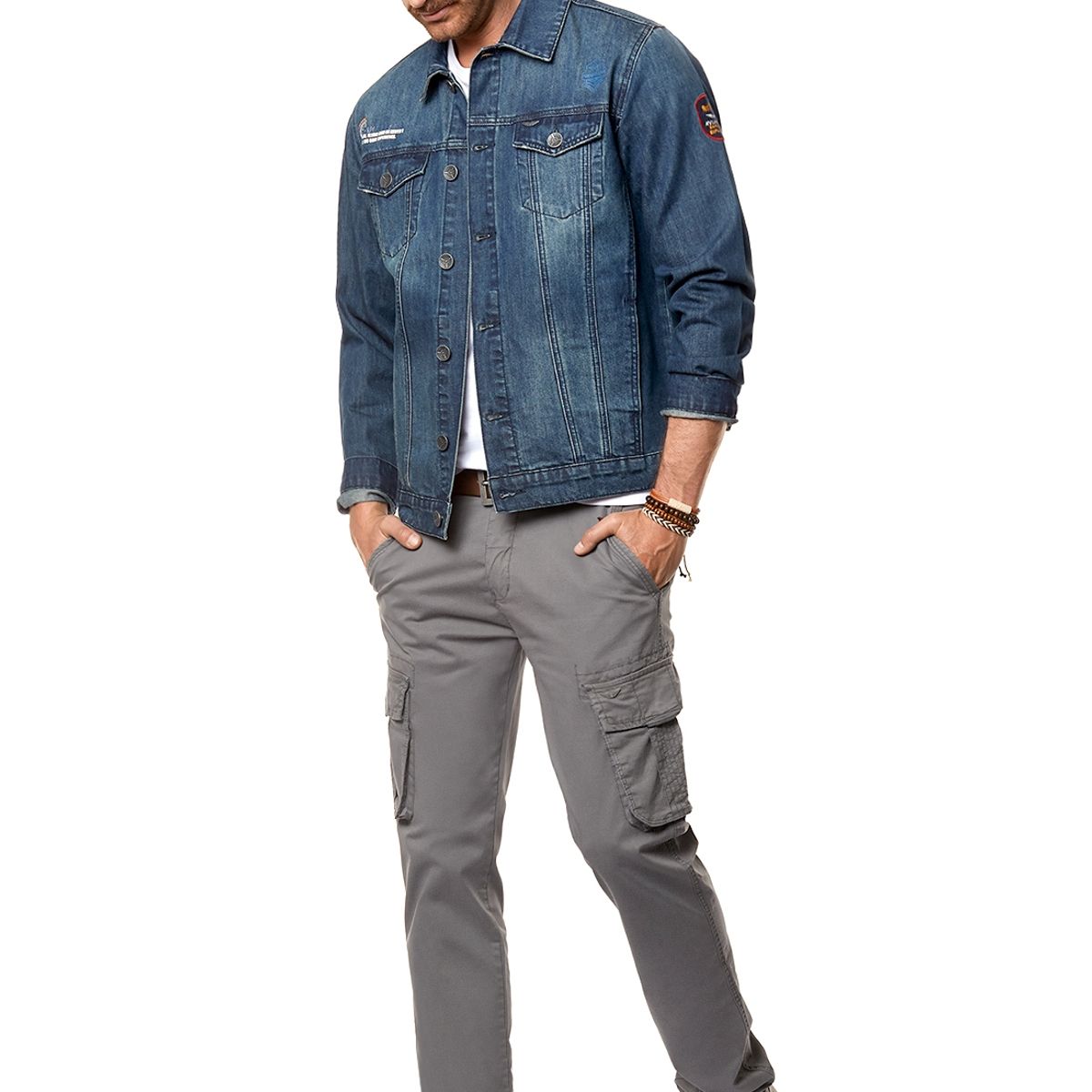 FEROUCH - Chaqueta Denim Con Parche Azul Ferouch