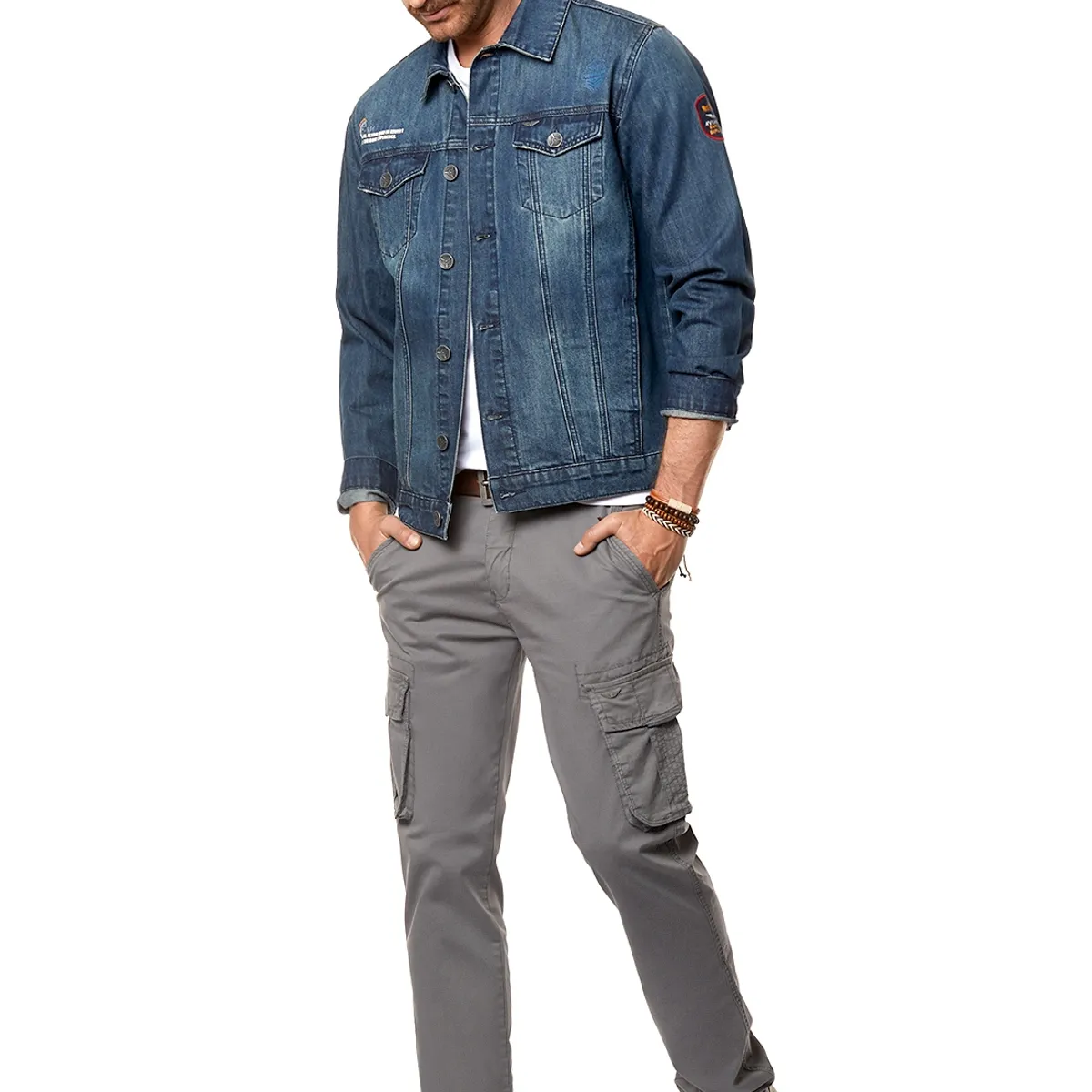 FEROUCH - Chaqueta Denim Con Parche Azul Ferouch
