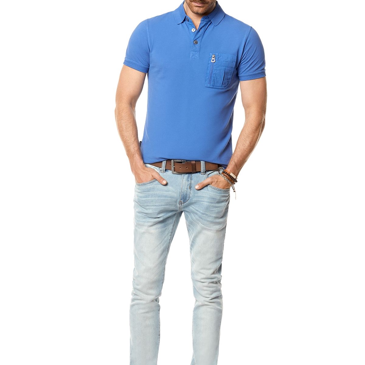 FEROUCH - Polera Polo Louisiana Azul Ferouch