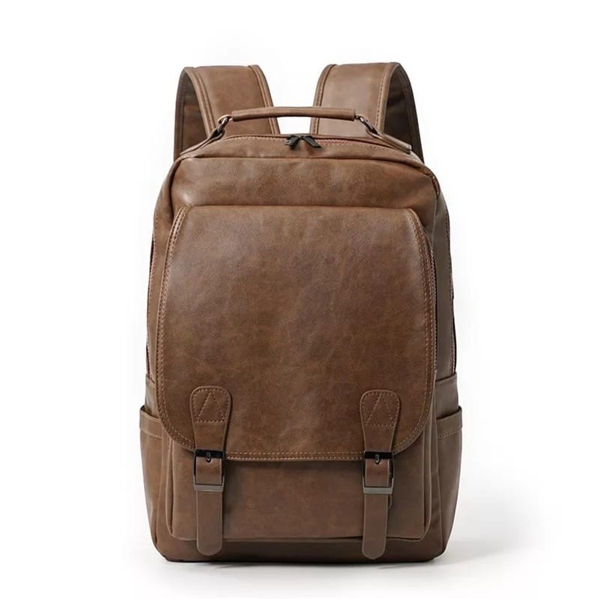 MV MOVAC - Mochila Hombre Cuero PU Porta Notebook Impermeable 17 Lt Gran Capacidad