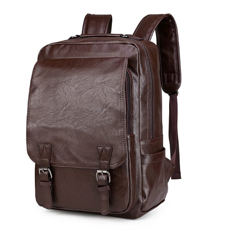 MV MOVAC - Mochila Porta Notebook De Cuero Ecológico Impermeable Gran Capacidad