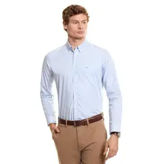 FEROUCH - Camisa Listada Austin Celeste