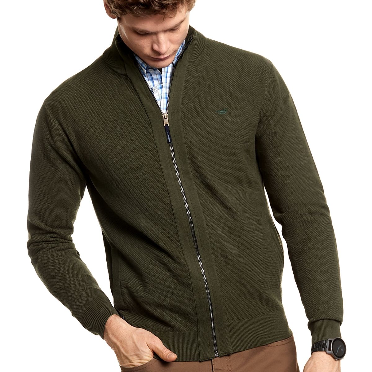 FEROUCH - Sweater Smart Casual Verde Ferouch