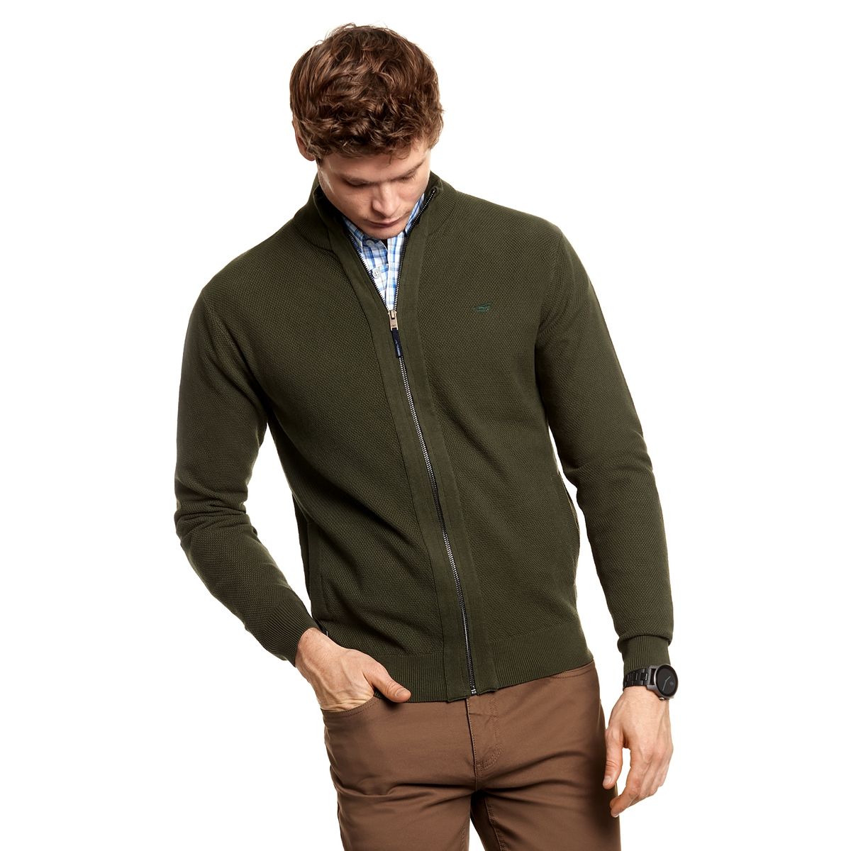 FEROUCH - Sweater Smart Casual Verde Ferouch