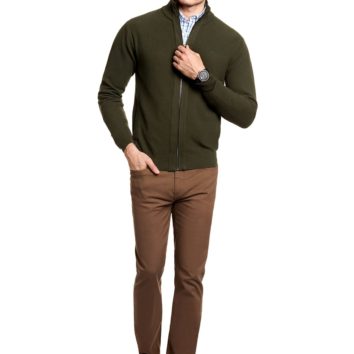 FEROUCH - Sweater Smart Casual Verde Ferouch