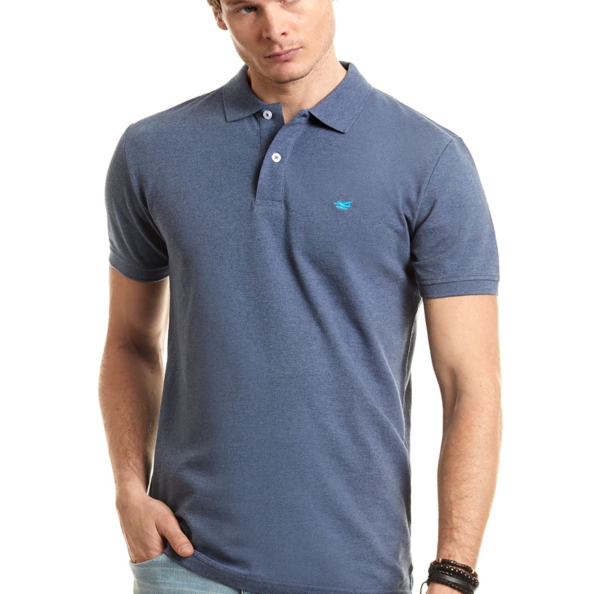 FEROUCH - Polera Polo Básica Azul Ferouch