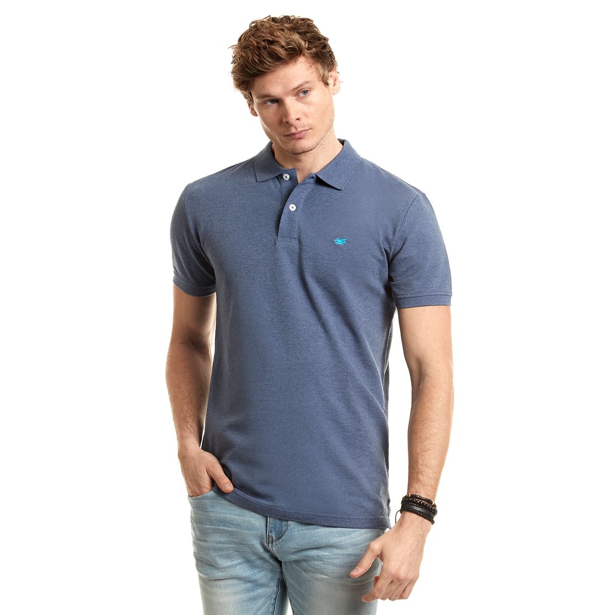 FEROUCH - Polera Polo Básica Azul Ferouch