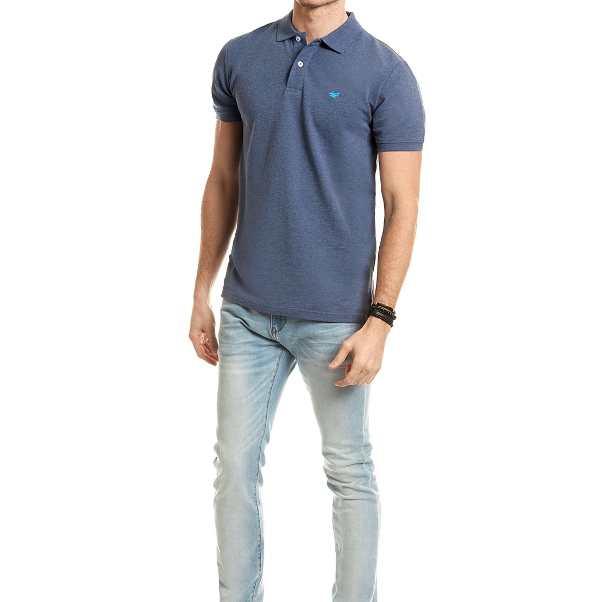 FEROUCH - Polera Polo Básica Azul Ferouch