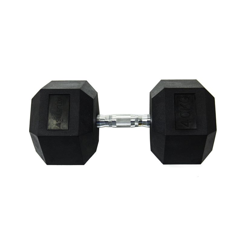ATLETIS - Mancuerna Hexagonal 40 Kg Negro
