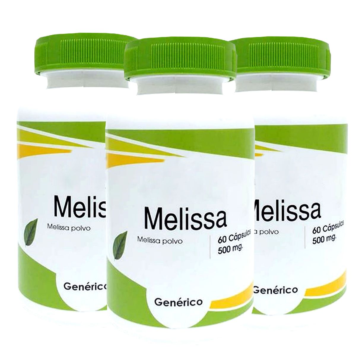 GENERICO - Melissa, 3 frascos de 60 capsulas cada una, de 500 mg