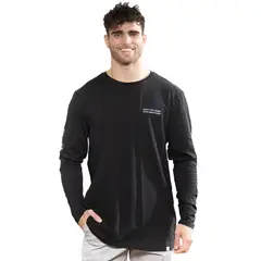 FALCONE - Polera Orgánica Lake Creature Manga Larga Negro Hombre