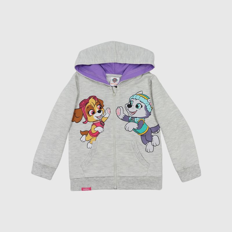PAW PATROL - Poleron Niña Best Duo Gris Paw Patrol