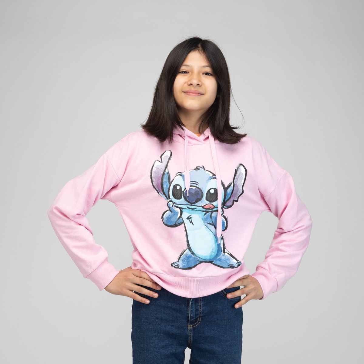 DISNEY - Poleron Niña Stitch Delicious Rosado Disney