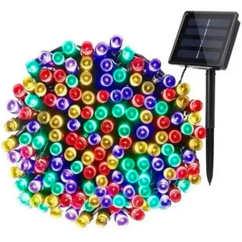 GENERICO - Guirnalda Luces Solares Navidad 10 Metros 100 Led Multicolor