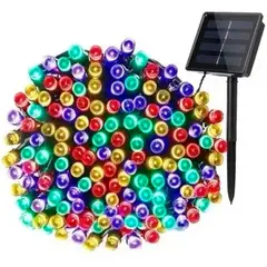 GENERICO - Guirnalda Luces Solares Navidad 10 Metros 100 Led Multicolor