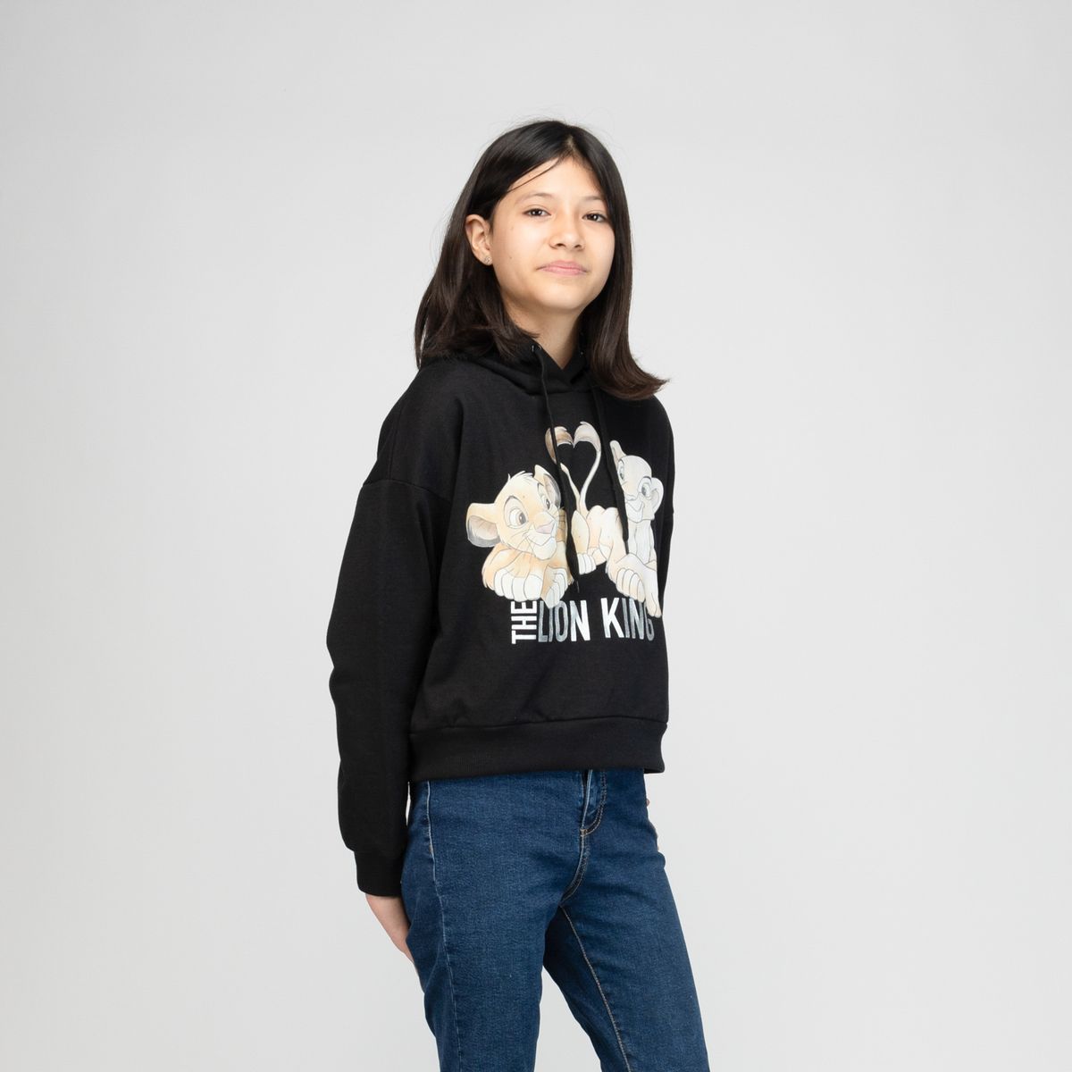 DISNEY - Poleron Niña Rey León Colitas Negro Disney