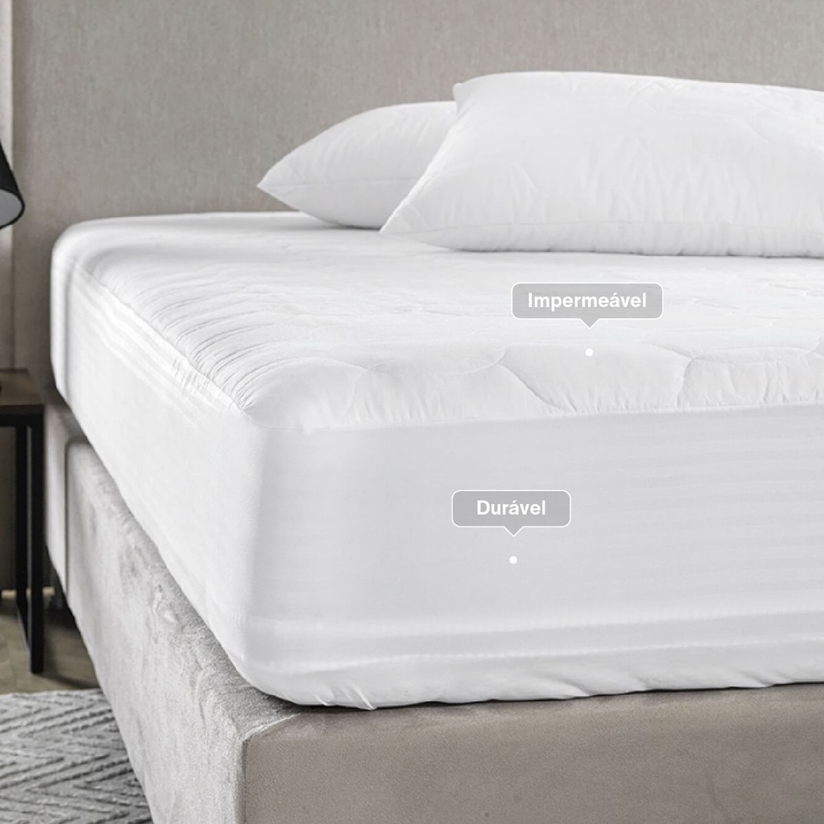 KARSTEN - Protector de almohada Karsten Alves 180 hilos Blanco