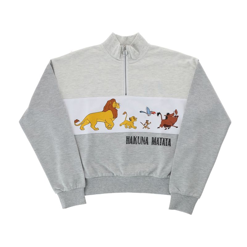 DISNEY - Poleron Niña Rey León Hakuna Matata Gris Disney