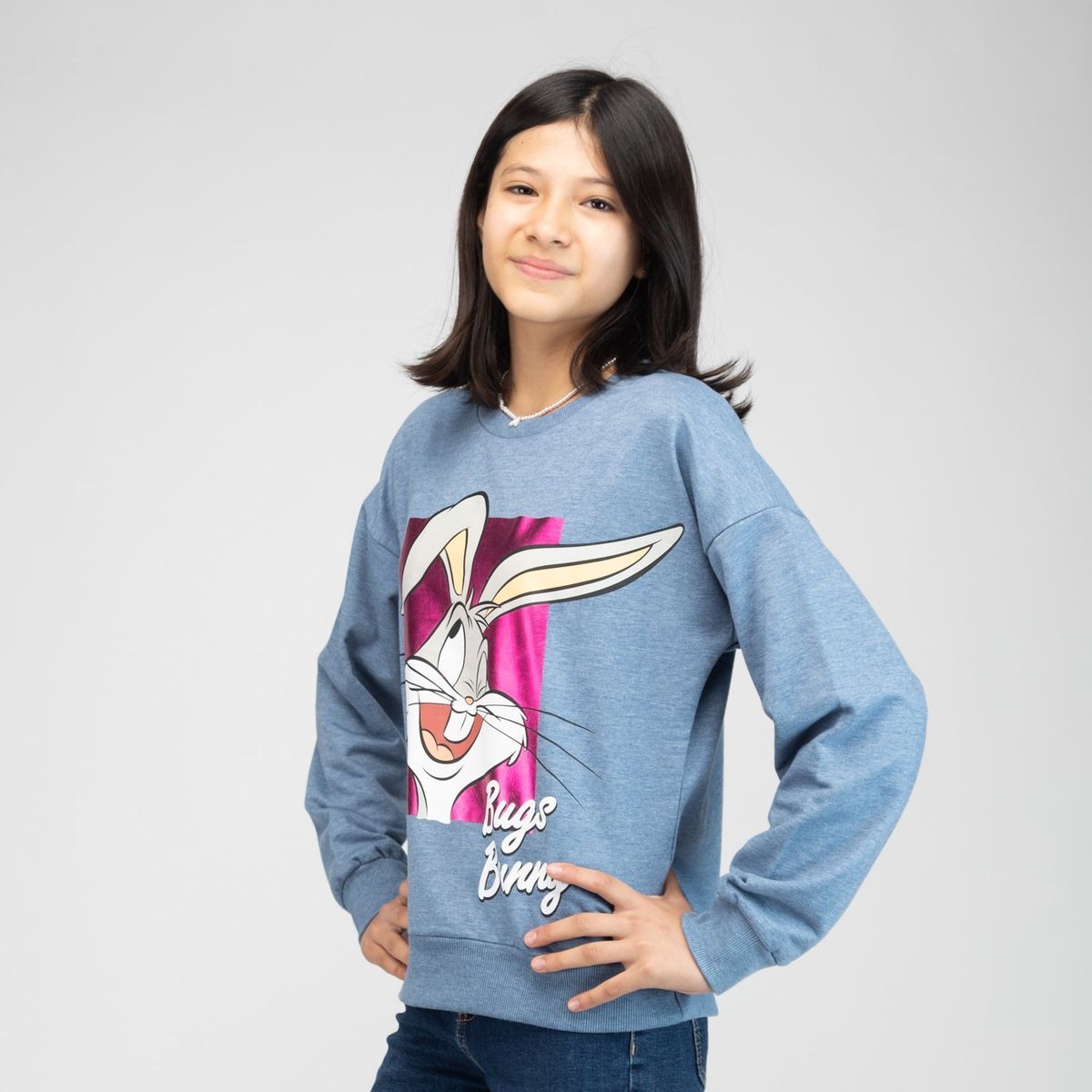 WARNER BROS - Poleron Niña What´S Up Azul Looney Tunes