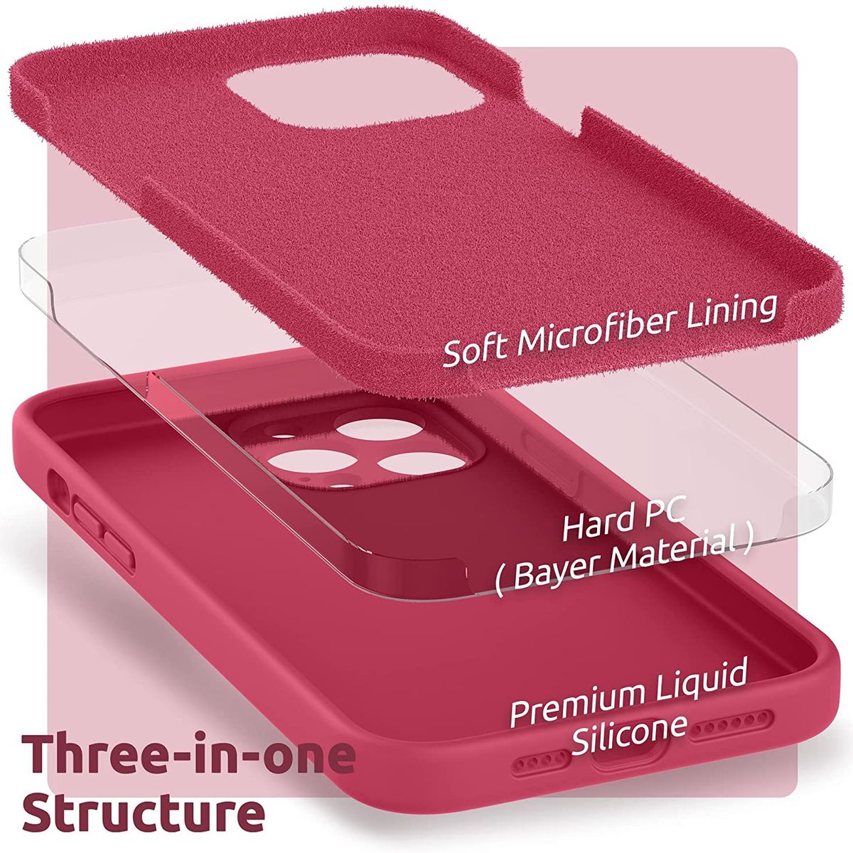 CELLBOX - Carcasa Silicona con Protector Cámara para iPhone 12 Pro Max - Fucsia…