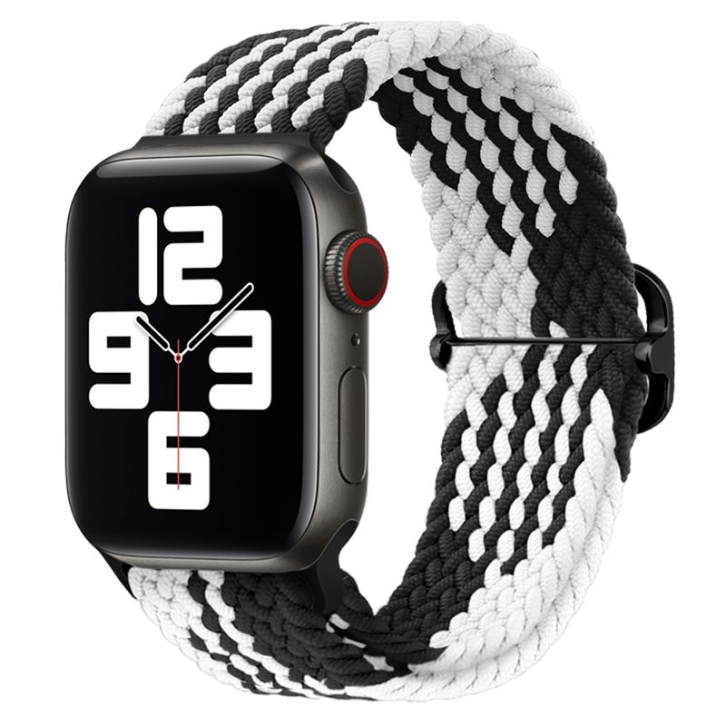 GENERICO - Correa Trenzada Iwatch Applewatch Blanco y Negro 42-44-45MM
