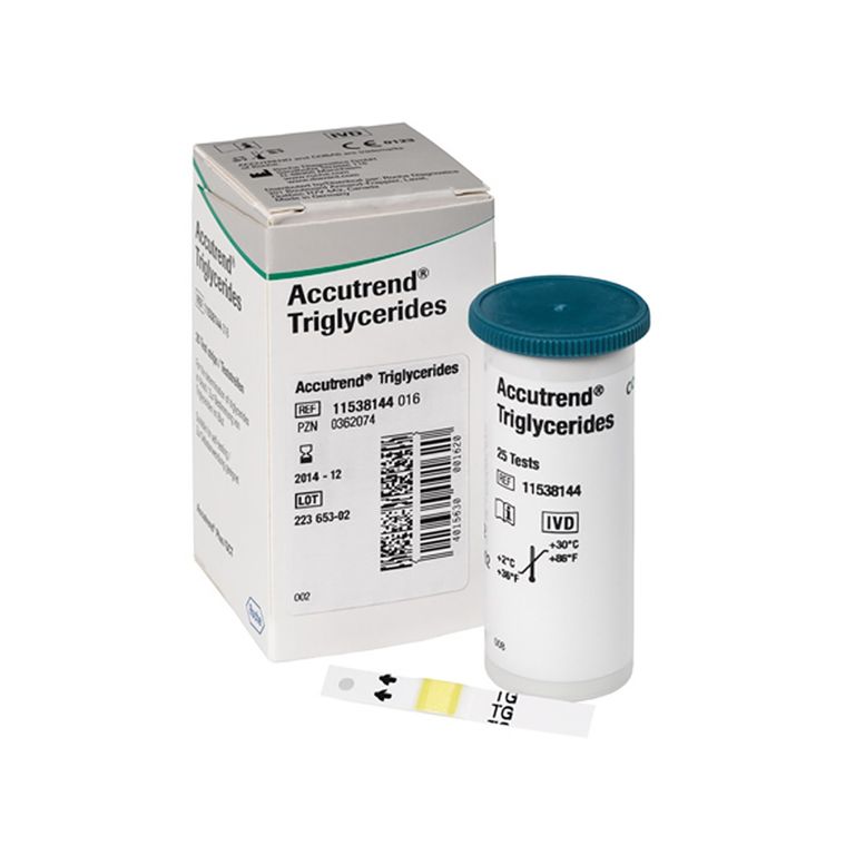 Tiras Reactivas Accutrend Trigliceridos 25 Und