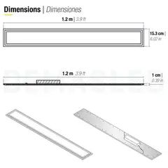 DEMASLED - Foco LED rectangular Embutido Cielo Americano 120x15cm 25W Luz Fría