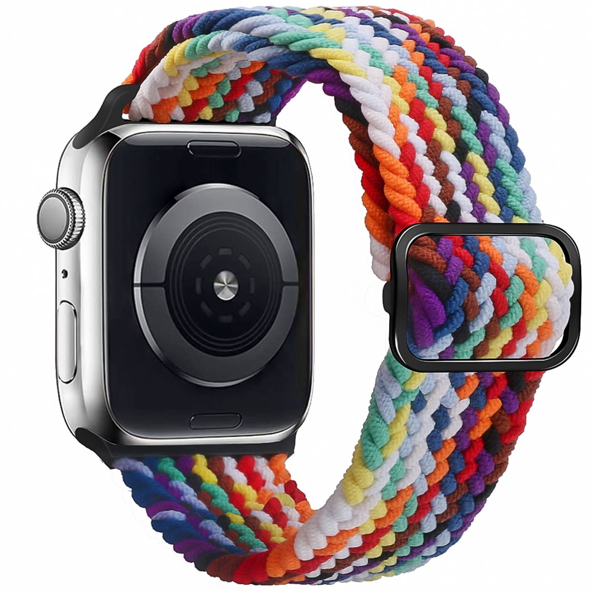 GENERICO - Correa Trenzada Iwatch Applewatch Arcoiris 42-44-45MM
