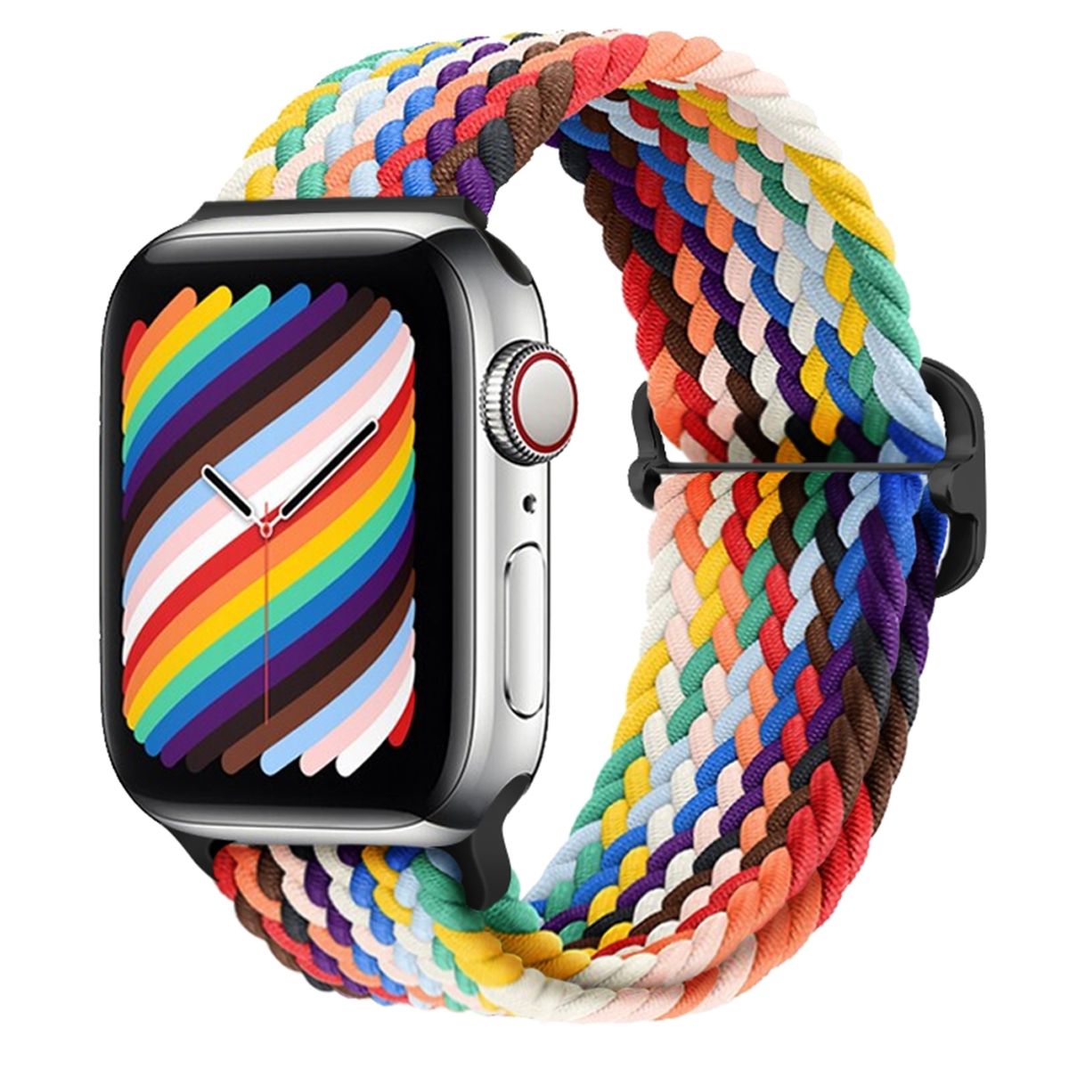 GENERICO - Correa Trenzada Iwatch Applewatch Arcoiris 42-44-45MM