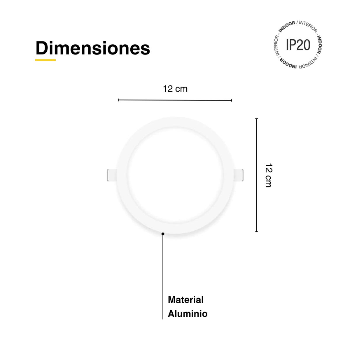 DEMASLED - Foco LED redondo blanco Embutido de 12cm 6W Blanco Frío